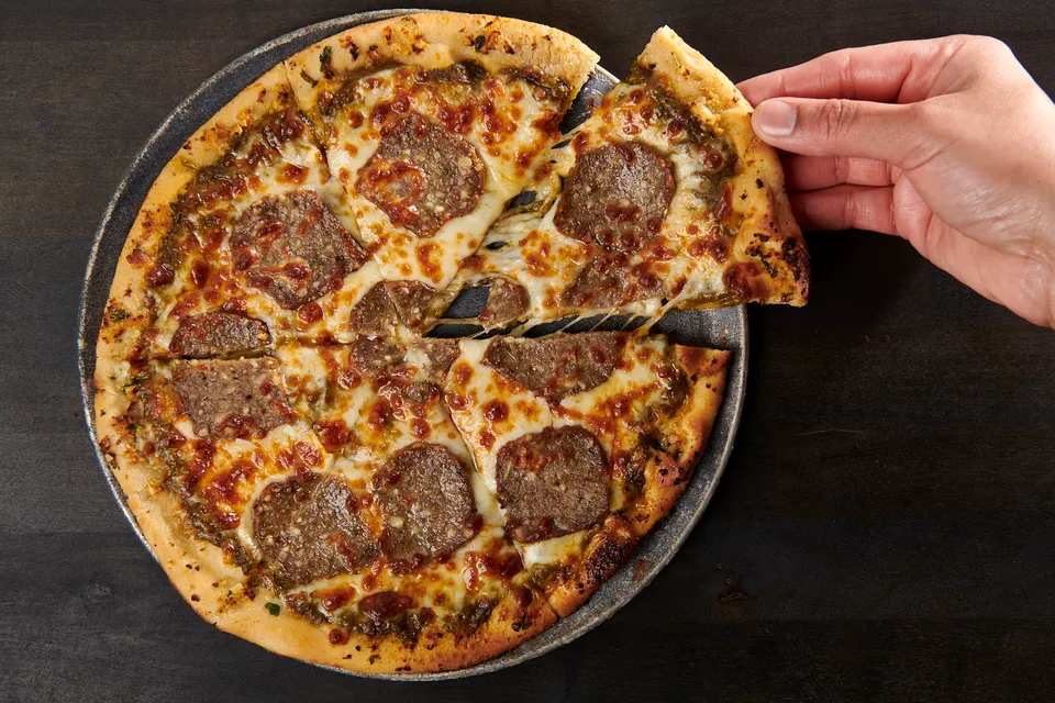 Lamb Meatball Pizza