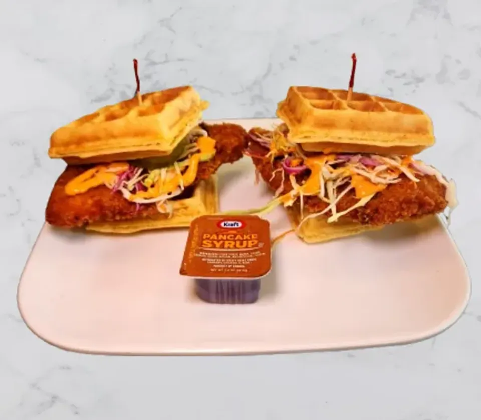 Buttermilk Crispy Chicken Waffle Sandwich
