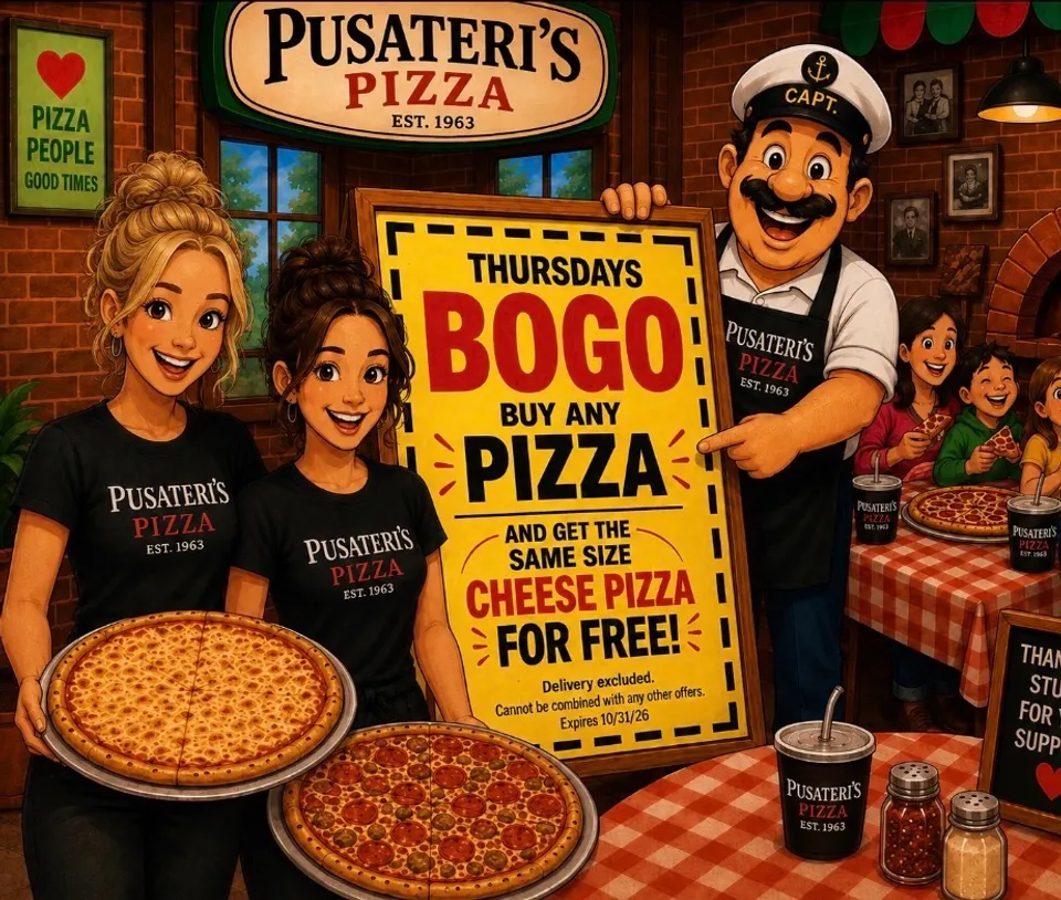 Thursday = Free Pizza 🍕